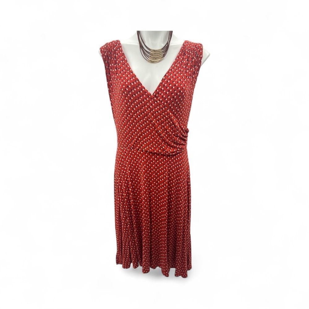 Boden Red and White Midi Dress